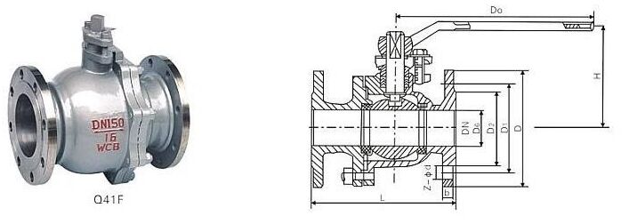 法蘭碳鋼球閥結(jié)構(gòu)圖